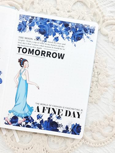 WT Cobalt Blue Wide PET Tape, Single Roll, Original Designs, Floral Decors, Transparent Clear Adhesive, Junk Journal Scrapbook Bujo Planner DIY Craft Supplies Gifts, Watercolor Flower - color: Cobalt Blue Wide PET Tape