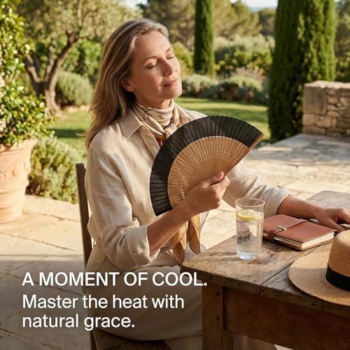 Hand Fan for Women Foldable - Folding Chinese Japanese Vintage Bamboo Silk Fan - Ideal for Hot Flashes, Church, EDM, Festivals, Dancing and Gifts (Bamboo-S) - color: Bamboo-s