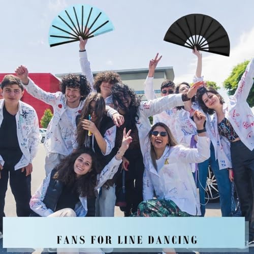 Maitys 2 Pack Foldable Fans for Rave Dancing,Modern Color,Simple Pattern - color: Modern Color, style: Simple Pattern
