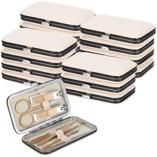 12Pack Stainless Steel Manicure Sets, 7pc Mini Travel Nail Grooming Tools