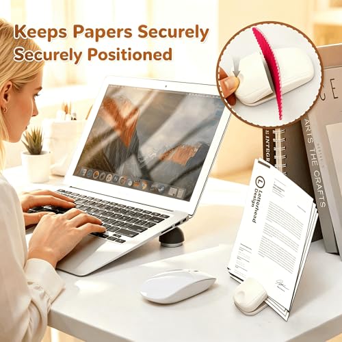 Document Holder for Typing - Document Stand for Desk When Typing,Portable Copies Stand Desktop Document Holder Stand for A4 Paper Documents Office Typing Reading (RED) - color: Red