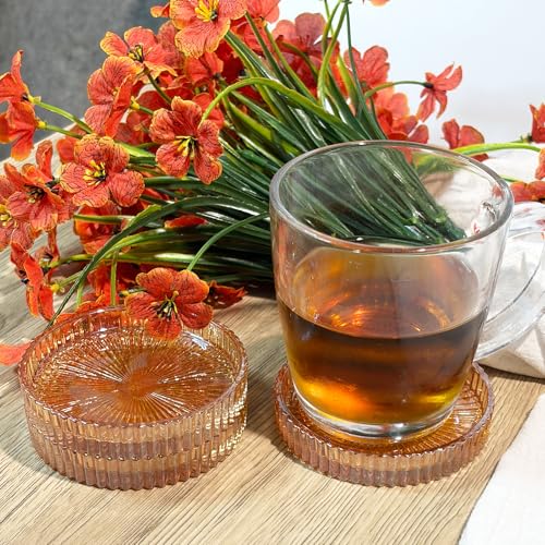 6 Pcs Modern Clear Coasters, Crystal Coaster, Glass Coasters