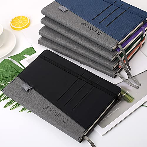 Lined Journal Notebooks with Pen Loop, Hardcover Notebook Journal for Work, 100Gsm Premium Thick Paper with Inner Pocket, Medium 5.7''''x8.4'''', ?Black, Ruled, 1 Pack - color: Gray-black, size: 1 Pack