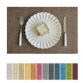 Softalker Faux Linen Cloth Placemats Set of 4-12 x 18 Inch, Brown - color: Brown, size: 4pc