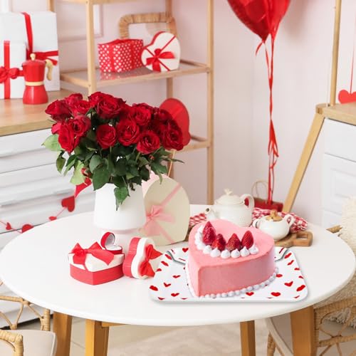 JarThenaAMCS 3Pcs Valentine' s Day Serving Trays Reusable Serving Dishes Red Heart Love Letter Platter for Wedding Party Sharing Snacks Fruits Dessert, 13 x 10 Inch - style: Heart Love Letter