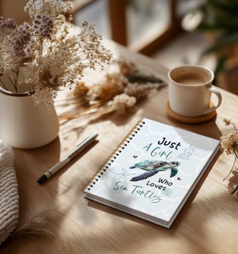 Turtle Journal For Daughter-Cute Notebooks For Women Sea Turtles lover Men Friends Gifts On Birthday Christmas Mother's Day,College Ruled Lined Gold Spiral Bound Hardcover,5.8"x8.3" - color: Turtles lover