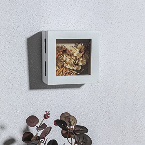 Freezing point Shadow Box Frame 5x5 Shadow Boxes Display Case with Linen Back Memorabilia Awards Medals Bouquet Photos Picture Badge Wedding Memory Box for Keepsakes Small Pin Board White - color: White, size: 5×5