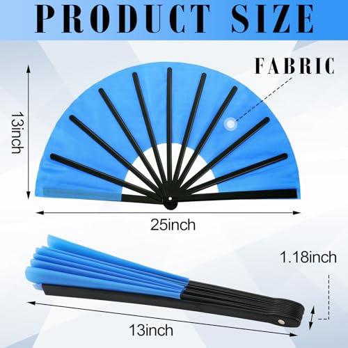Maitys 2 Pack Foldable Fans for Rave Dancing,Fresh Color,Simple Pattern - color: Fresh Color, style: Simple Pattern