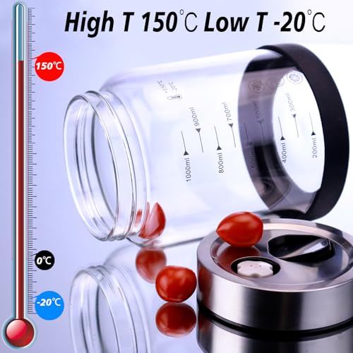 40 oz Fermentation Mason Jar, Auto Air Release Valve, Glass Pickle Jar