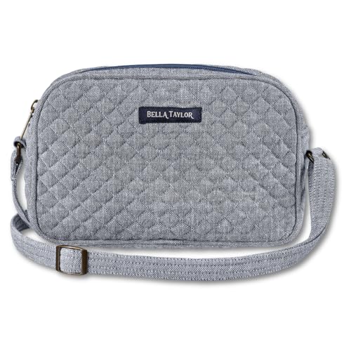 Bella Taylor Simple Crossbody, Quilted Handbag for Women - color: Blue Chambray