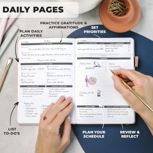Clever Fox 13-week Ultimate Achiever's Daily Goal Planner, Rose Gold - color: Rose Gold