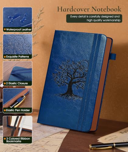 Small Journal Notebook 3.7"x6.8", 300 Page Lined Paper Pocket Size Notebook - color: Navy blue, size: A6 (3.7in x 6.8in)