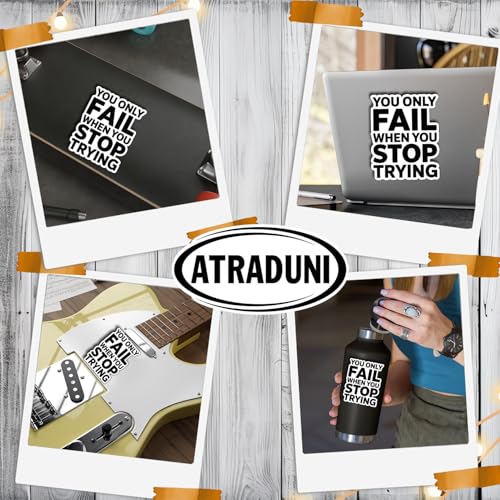 (3Pcs) You Only Fail When You Stop Trying Stickers Motivational Inspirational Quote Positive Gifts Waterproof Vinyl Decals for Kindle Water Bottle Bumper Car Hard Hat Phone Laptop Size 3" x 2.3" - color: You Only Fail When You Stop Trying