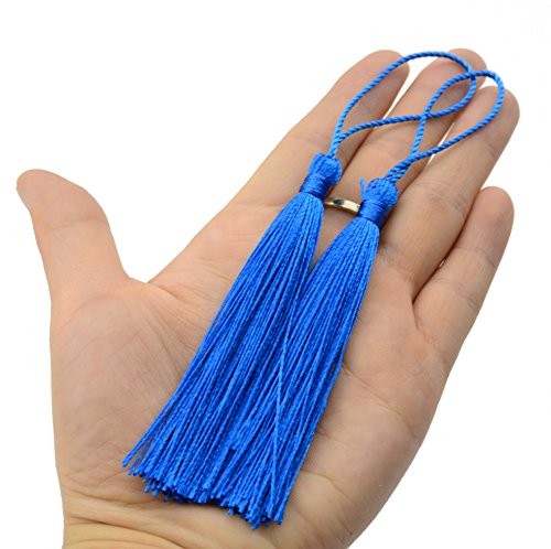 100Pcs 5 Inch Silky Bookmark Tassels for Jewelry, Souvenir(Peacock Blue) - color: Peacock Blue