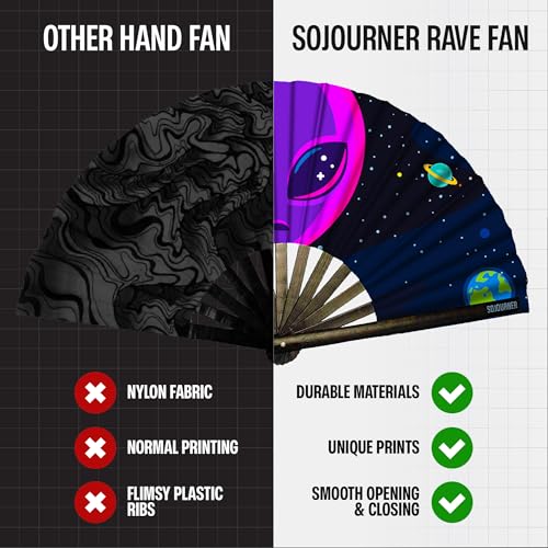 SoJourner Folding Rave Fan, Alien - color: Alien