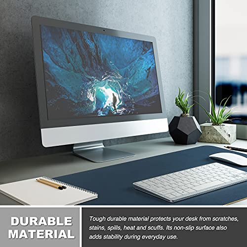 K KNODEL Large Office Desk Mat, Leather Mouse Pad (31.5"x15.7", Dark Blue) - color: Dark Blue, size: 31.5" x 15.7"