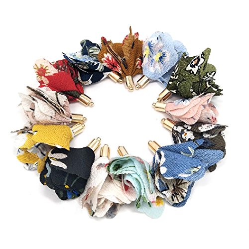 100Pcs Chiffon Flower Handmade Tiny Soft Tassels Mini Tassels,Colorful Tassels, Earring Tassels,Key Chian Tassels Assorted Colors Randomly (11) - color: 11