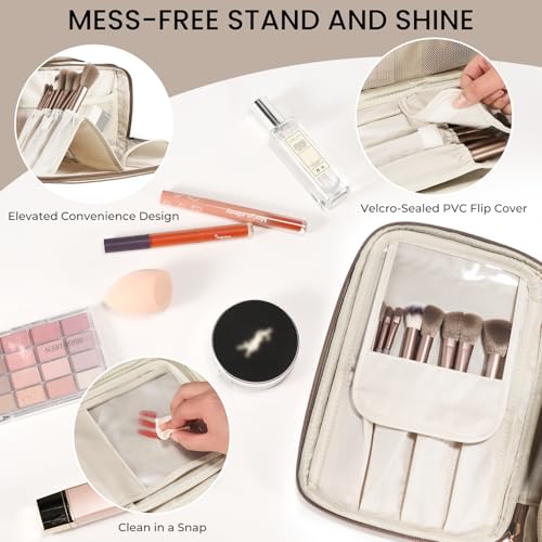 HauteHues Travel Makeup Bag Women's Large Capacity Cosmetic Organize Copper - color: Copper