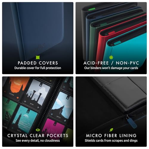 Vault X 12 Pocket Zip Trading Card Binder 480 Cards Exo-Tec (Blue) - color: Blue, size: 12 Pocket