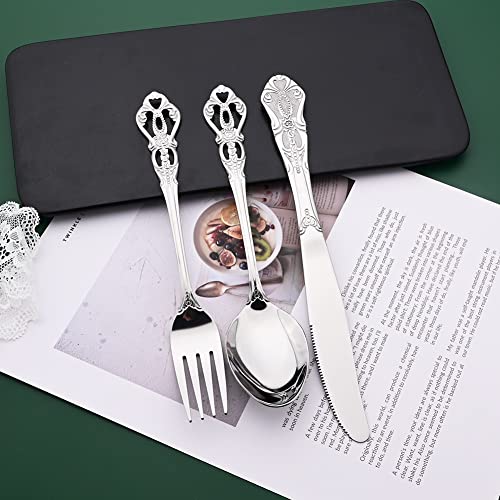 Silver Dinner Knives 6 Pieces, Sturdy 9.1 Inch Stainless Steel Modern Luxury Table Knives Set, Mirror Polished Titanium Plating Knifes Set, Dishwasher Safe - size: Dinner Knife 6 Pieces