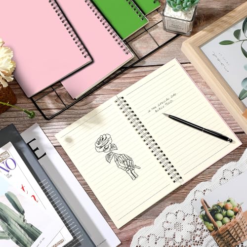 Yahenda 18 Pcs Spiral Notebooks, 1 Subject, Wide Ruled, Pink,Light Green - color: Pink,Light Green