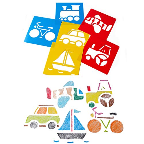 Lependor 36 Pieces Plastic Drawing Painting Stencil Templates - Washable Template - Random Colors