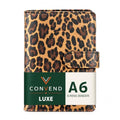 Convend A6/A5 Refillable 6 Ring Faux Leather Binder Cover (Leopard) - color: Leopard Texture, size: Luxe-A6