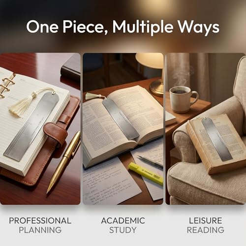 6 Inch Metal Ruler Bookmark, Silver - color: Silver