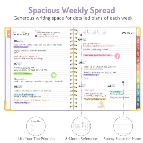 Forvencer Academic Planner 2026-2027, Weekly & Monthly Hardcover Planner A4 - color: Navy Blue, size: 8.5" x 11" (Jul 2026 - Jun 2027)