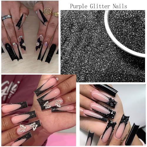 Black Nail Charms Rhinestones for Women Nail Design - color: Colorful-23