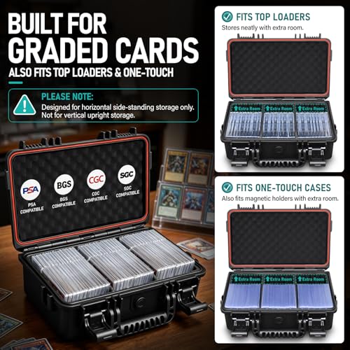 Graded Card Case, Baseball Card Storage Box for Trading Cards with Dividers - color: Compact