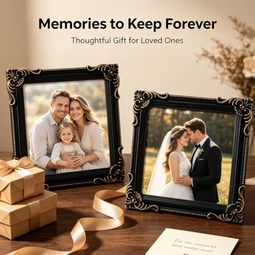 Photo Magnet Frames for Fridge, Mini Black Frames Set of 2 - color: Black G