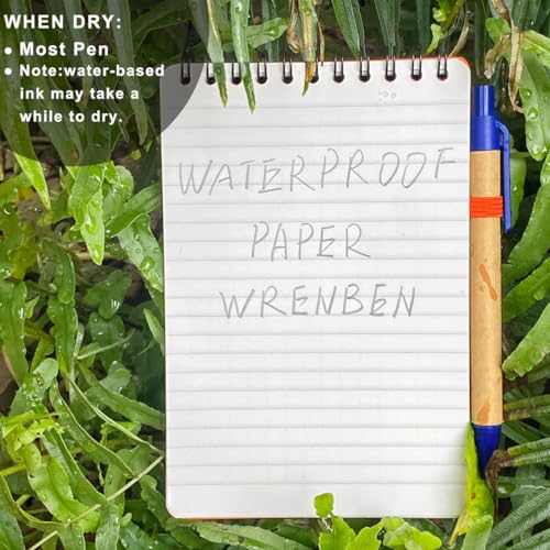 Waterproof Top Spiral Notepads 4" x 6", Universal Grid, Medium, Yellow - color: Yellow, size: Medium