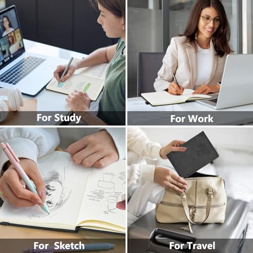 Blank Journal Notebook 5.9"×8.5", Leather Sketchbook,160 Pages Sketch book - color: Black, size: Blank Page