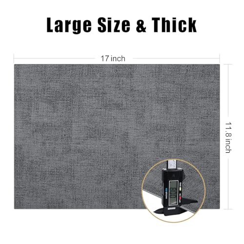 Homaxy PU Faux Leather Placemats for Dining Table, Set of 6, Dark Grey - color: Dark Grey