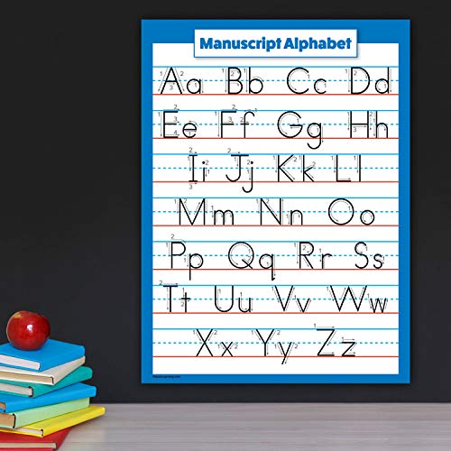 Palace Learning ABC Alphabet - Cursive Chart & Manuscript Poster - Laminated 2 Poster Set (Laminated 18" x 24")