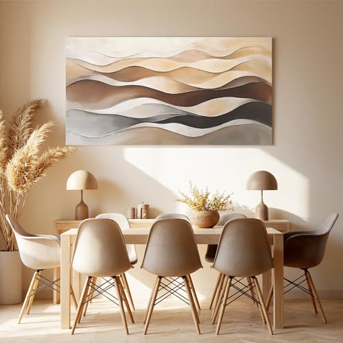 Brown White Abstract Canvas Wall Art Decor For Living Room Prints 20"×40" - color: LAI-11A, size: 40"L x 20"W