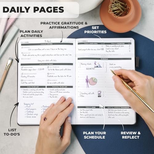 Clever Fox 13-week Ultimate Achiever's Daily Goal Planner, Black - color: Onyx Black
