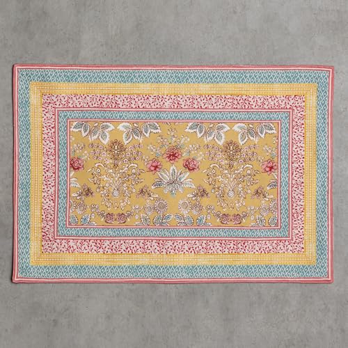 Maison d' Hermine Placemats Set of 4 Reusable 100% Cotton (13"x19") - color: 001 - Marquise, size: 13" X 19" (Pack of 4)