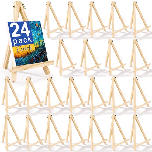 ESRICH 24 Pack 9 Inch Wood Easels, Easel Stand for Painting Canvas - style: 24