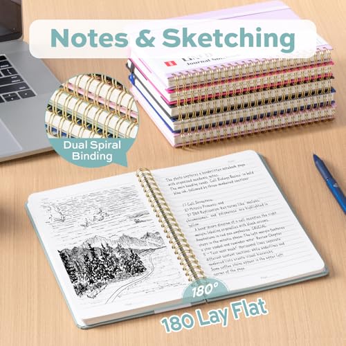deli Green Lined Spiral Journal Notebook, 160 Pages, A5 (5.5"x8") Hardcover Writing Notebook, College Ruled Spiral Bound Journal for Women & Men - Perfect for Work, School, Office & Note Taking - color: Green