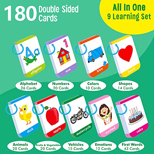 180 Toddler Learning Flashcards, Educational Tool for Preschoolers