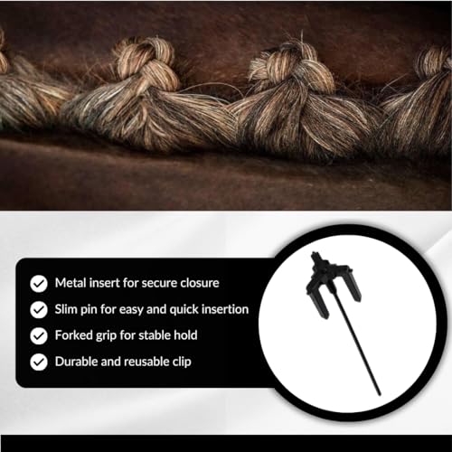 Quick Knot® Deluxe | Mane Braiding Clips for Horses & Ponies | Professional Show Braids in Minutes | No Sewing Required | Reusable (Black, XL) - color: Black, size: XL