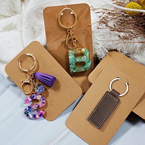 Temlum 3''x4.7'' Keychain Display Cards with Self-Sealing Bags, Brown 100p - color: Brown
