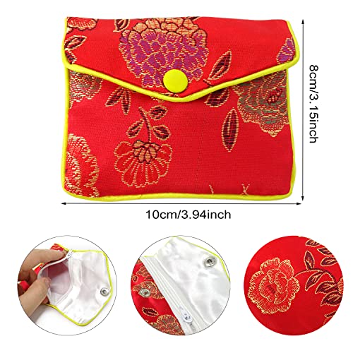 "Honbay 12PCS Jewelry Silk Purse Pouch Brocade Embroidered Bags Gift Bags, Assorted Colors (M)" - size: M
