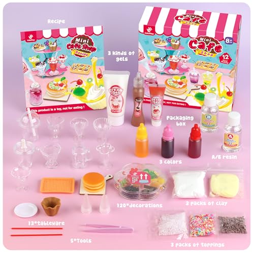 12 Making Miniature Food Toys Set, DIY, Resin Play, Mini Pretend Play Food