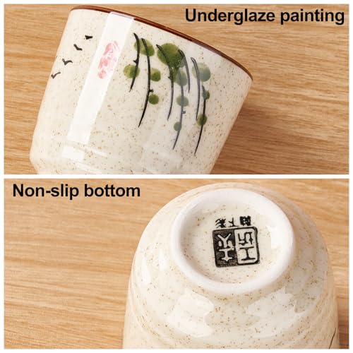 Japanese Tea Cups, 6 OZ Ceramic Matcha Cup, Handless Espresso Cups - color: 6 Patterns