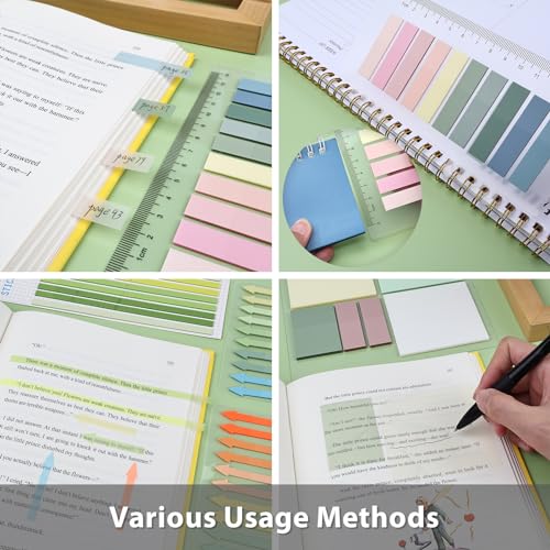 1060 Sheets Transparent Sticky Notes, Book Annotation Tab(Morandi) - color: Morandi