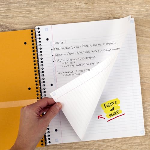 Five Star Spiral Notebook + Study App, 5 Subject, College Ruled Paper, 8.5" x 11", 200 Sheets, Green (Color May Vary) (72079) - color: Green, size: 1 Count (Pack of 1)