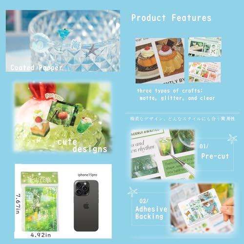 Japanese Sticker Book for Scrapbooking Supplies,Japanese Scrapbook Stickers - color: Mist